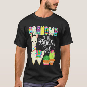 Llama Birthday Grandma Of The Birthday Girl Farm L T-Shirt