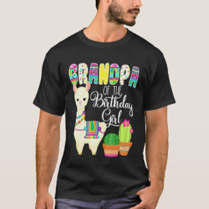 Llama Birthday Grandpa Of The Birthday Girl Farm L T-Shirt