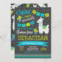 Llama Birthday Invitation Whole Llama Fun Party