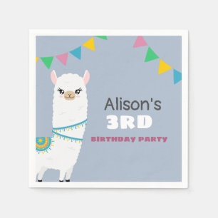 Llama Birthday Napkin
