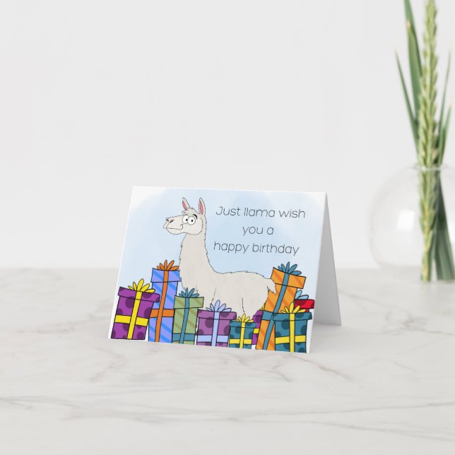 Llama Birthday Wishes Card (Front)