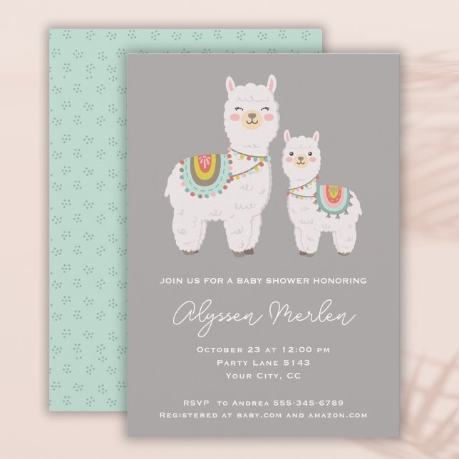 llama boho baby shower invitation (Creator Uploaded)