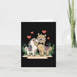 Llama Bride And Groom Wedding Art Matching Couple Card
