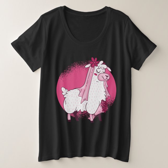 Llama Bride Plus Size T-Shirt (Design Front)