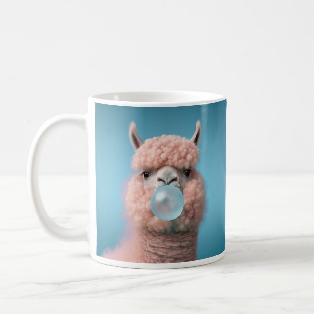 Llama Bubblegum Funny Coffee Mug (Left)