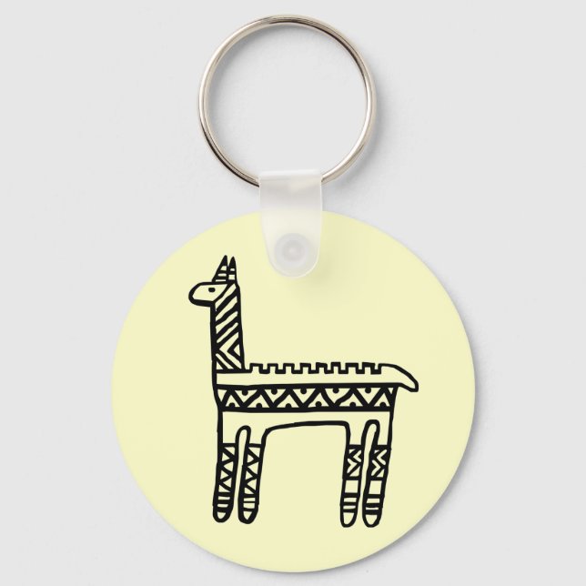 Llama-BW Key Ring (Front)
