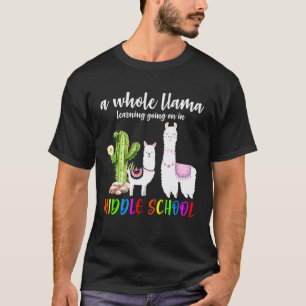 Llama Cactus Middle School Back To School T-Shirt