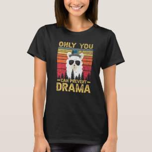 Llama Camping Only You Can Prevent Drama Men Wome T-Shirt