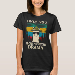 Llama Camping Only You Can Prevent Drama  Men Wome T-Shirt