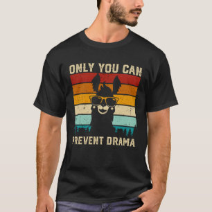 Llama Camping Only You Can Prevent Drama T-Shirt