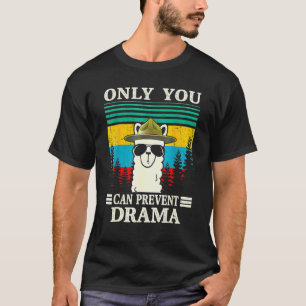 Llama Camping Only You Can Prevent Drama Vintage C T-Shirt