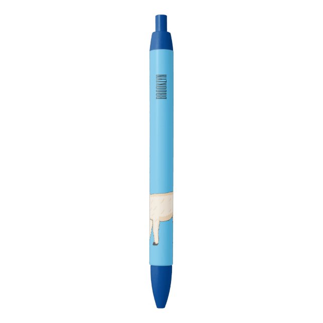 Llama cartoon illustration  black ink pen (Front Vertical)