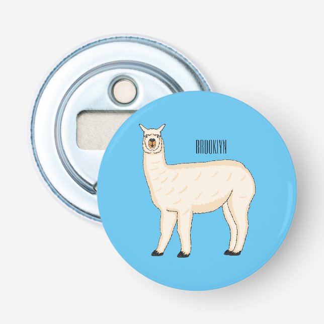Llama cartoon illustration  bottle opener (Front)