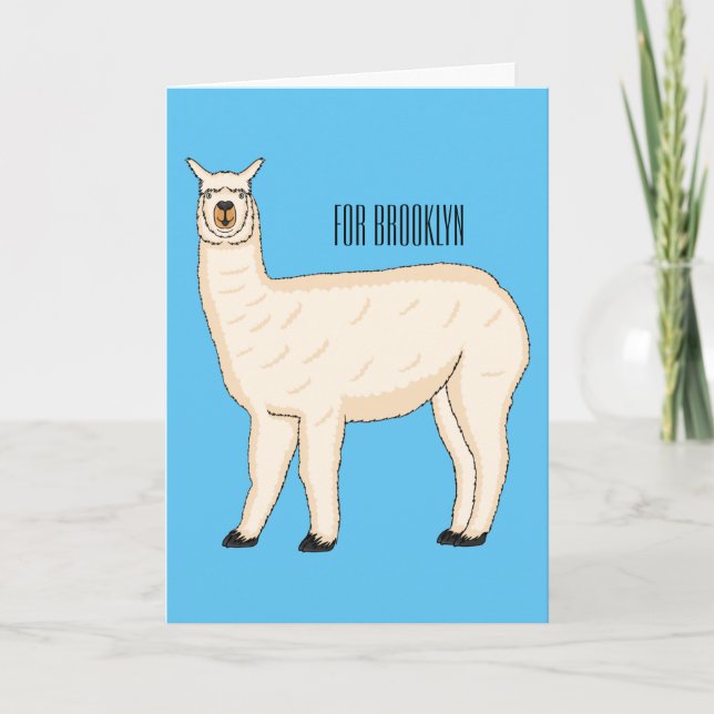 Llama cartoon illustration   card (Front)