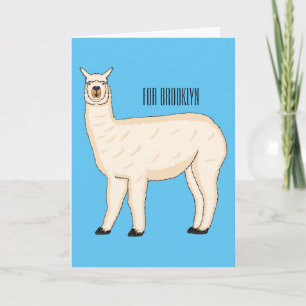 Llama cartoon illustration   card