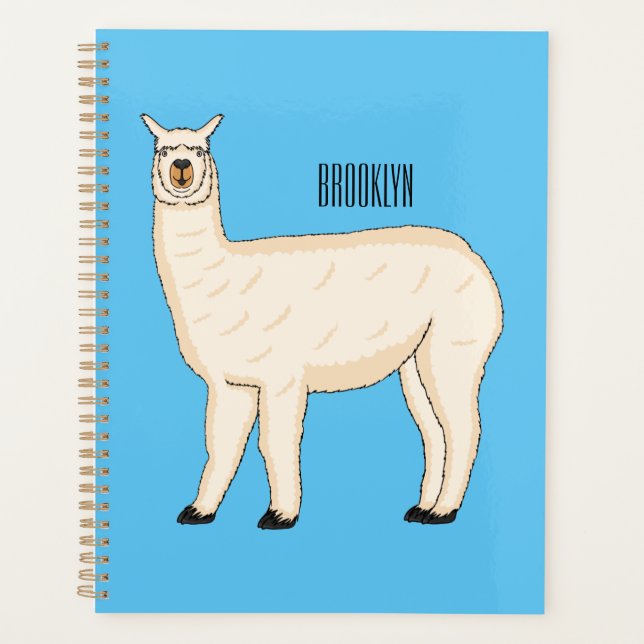 Llama cartoon illustration planner (Front)