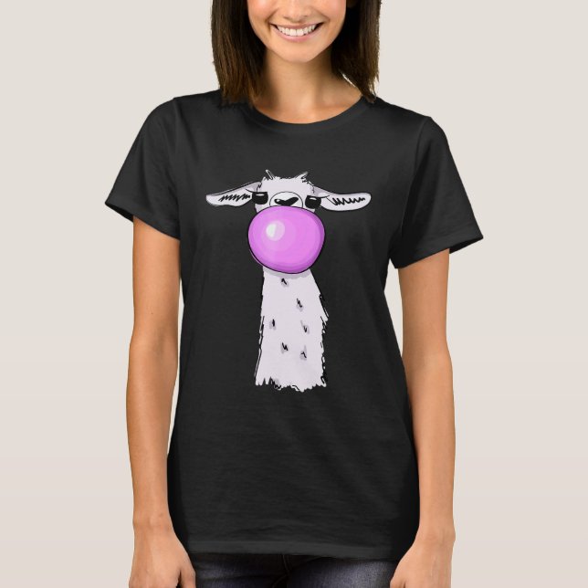 Llama Chewing Bubble Gum T-Shirt (Front)