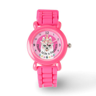 Llama   Choose to Be a Llamacorn Pink Glitter  Watch