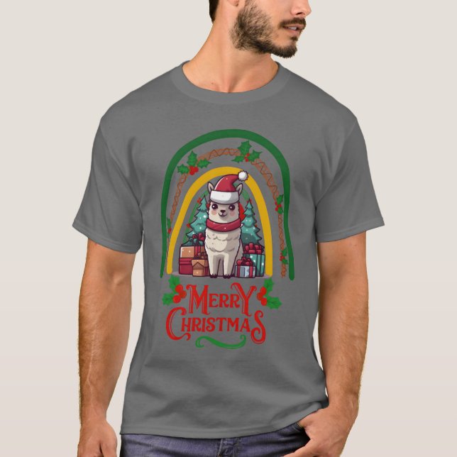 Llama Christmas funny T-Shirt (Front)