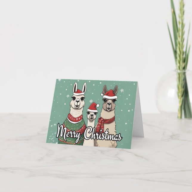 Llama Christmas Holiday Card (Front)