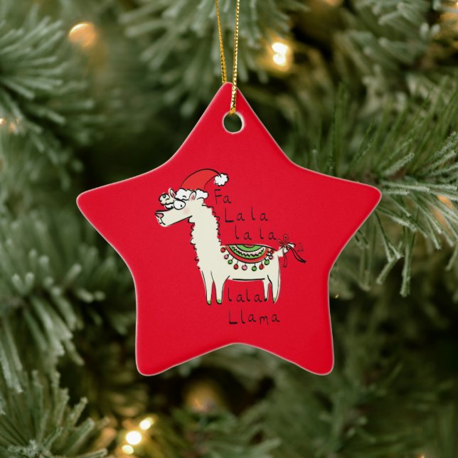 Llama Christmas Kids Cute Funny Ceramic Tree Decoration (Tree)