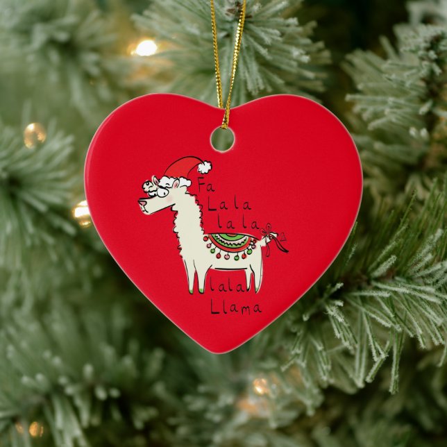 Llama Christmas Kids Cute Funny Ceramic Tree Decoration (Tree)