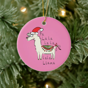 Llama Christmas Kids Cute Funny Ceramic Tree Decoration