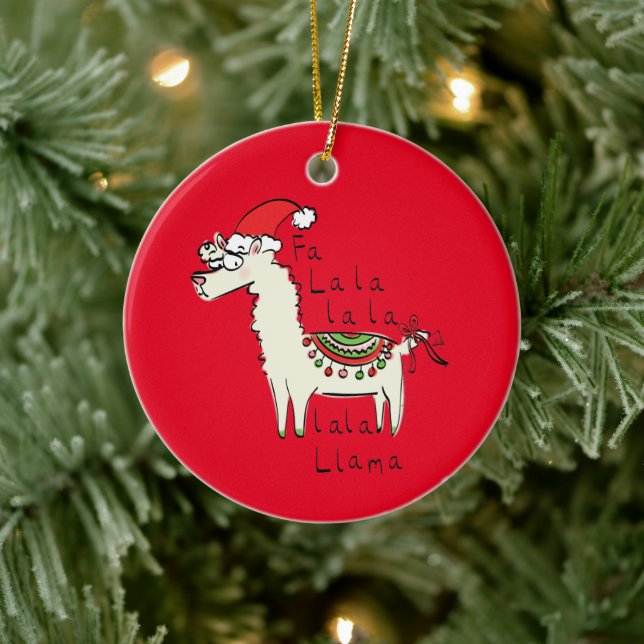 Llama Christmas Kids Cute Funny Ceramic Tree Decoration (Tree)