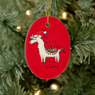 Llama Christmas Kids Cute Funny Ceramic Tree Decoration