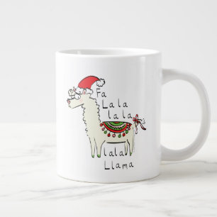 Llama Christmas Kids Cute Funny Large Coffee Mug