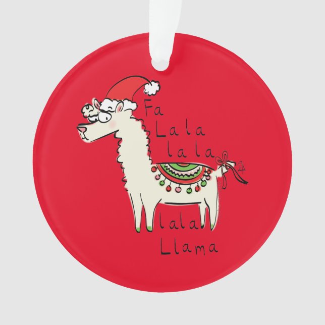 Llama Christmas Kids Cute Funny Ornament (Front)