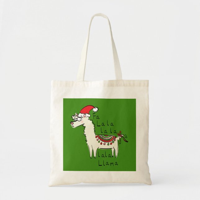 Llama Christmas Kids Cute Funny Tote Bag (Front)