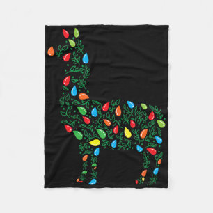 Llama Christmas Lights Sturdy Animals Lover Alpaca Fleece Blanket