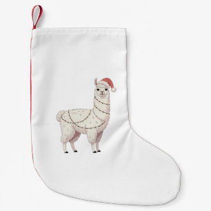 Llama Christmas Lights Sturdy Animals Lover Alpaca Small Christmas Stocking