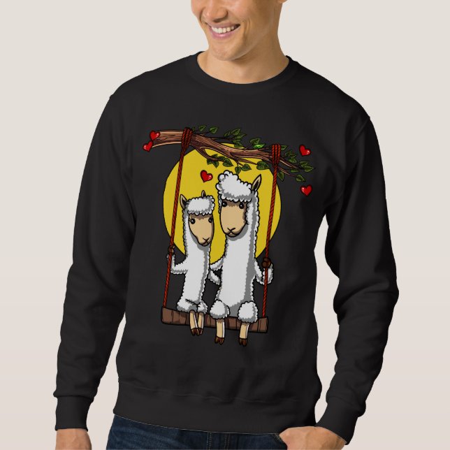 Llama Couple Alpaca Cute Animals Sweatshirt (Front)