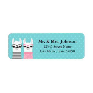 Llama Couple Return Address Label