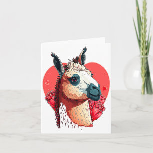 Llama Cute Alpaca Valentines Day Animal Card