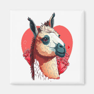 Llama Cute Alpaca Valentines Day Animal  Magnet