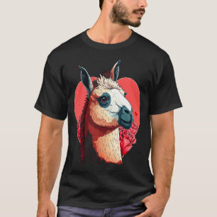 Llama Cute Alpaca Valentines Day Animal  T-Shirt