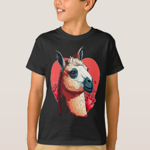 Llama Cute Alpaca Valentines Day Animal T-Shirt