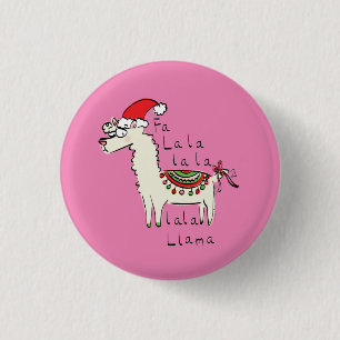 Llama Cute Funny Christmas Holiday 3 Cm Round Badge