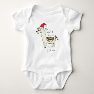 Llama Cute Funny Christmas Holiday Baby Bodysuit