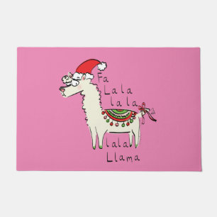 Llama Cute Funny Christmas Holiday Doormat