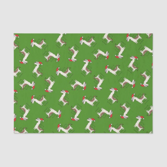 Llama Cute Funny Christmas Holiday Tissue Paper (Front)