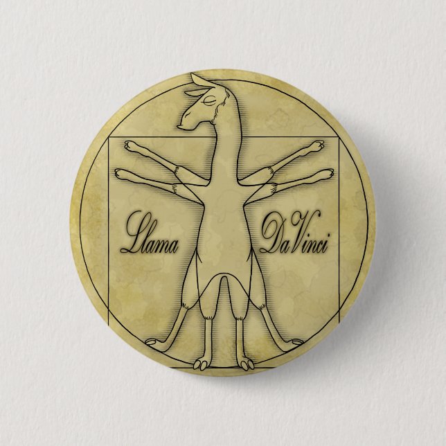 Llama Da Vinci 6 Cm Round Badge (Front)