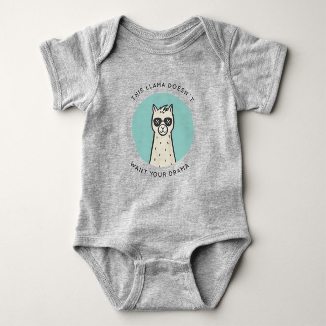 Llama Drama Baby Bodysuit (Front)