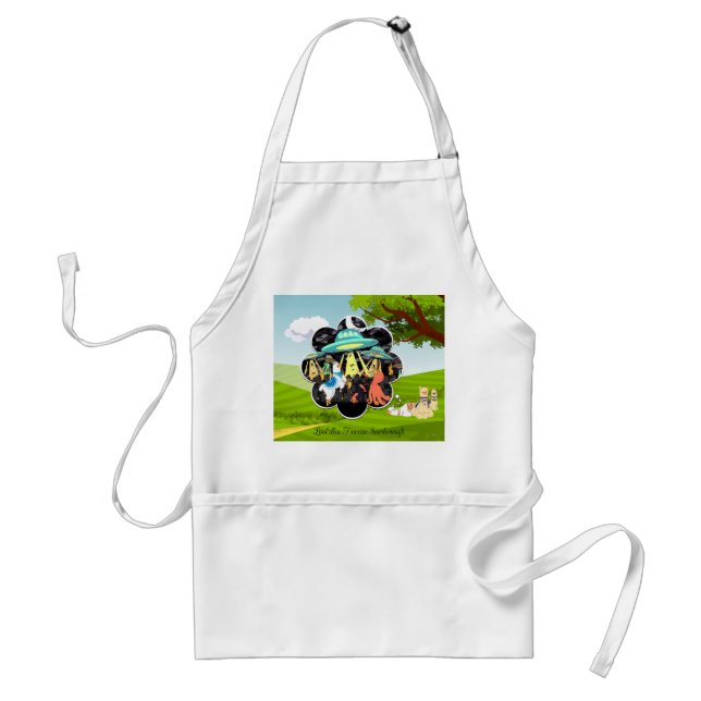 Llama Dreams Llama vs Evil Squid Epic Space Battle Standard Apron (Front)