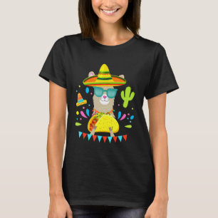 Llama Eating Taco    Cool Mexican Alpaca T-Shirt