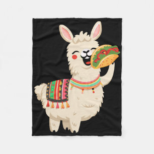 Llama Eating Taco Mexican Llama Funny Cinco De May Fleece Blanket