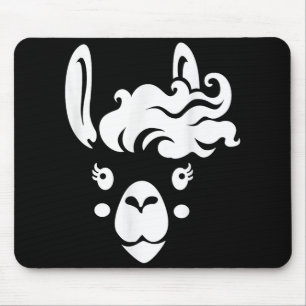 Llama Face Eyelashes Halloween Costume Hairstyle  Mouse Pad